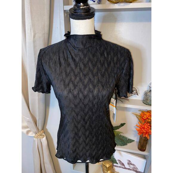 NWT 1. State $59 Floral Bouquet Color 060 Rich Black size Small Blouse Top - Picture 1 of 12
